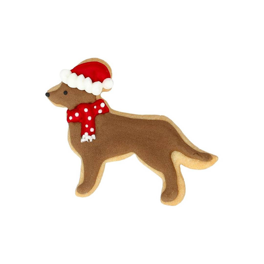 Taglia Biscotto in acciaio inox – Cane Golden Retriever con cappello e sciarpa di Natale cm 7,5 - immagine 3